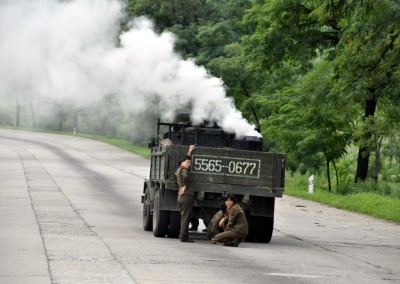 North-Korea, wood burning truck, 2013
